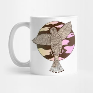 Bird in flight pink sky Mug